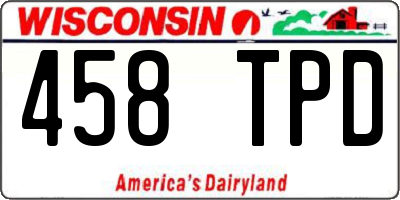 WI license plate 458TPD