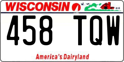 WI license plate 458TQW