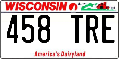WI license plate 458TRE