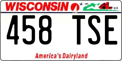 WI license plate 458TSE