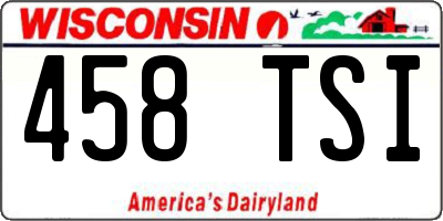 WI license plate 458TSI
