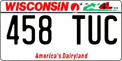 WI license plate 458TUC