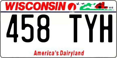 WI license plate 458TYH