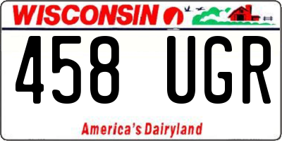 WI license plate 458UGR