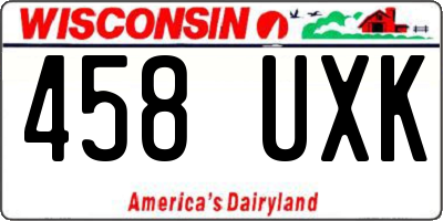 WI license plate 458UXK