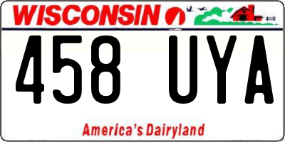 WI license plate 458UYA