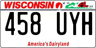 WI license plate 458UYH