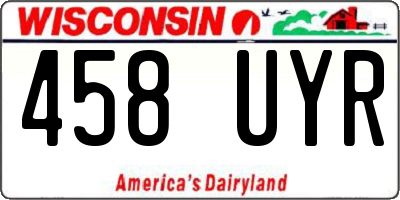 WI license plate 458UYR