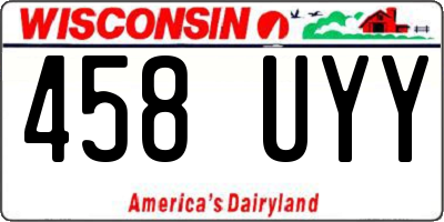 WI license plate 458UYY