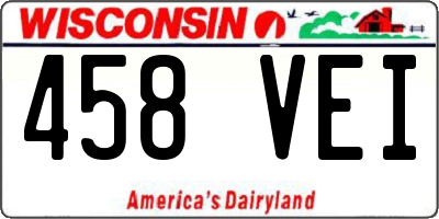 WI license plate 458VEI