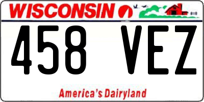 WI license plate 458VEZ