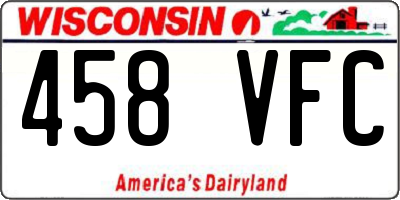 WI license plate 458VFC