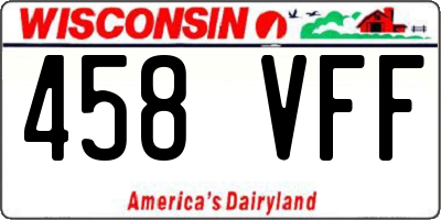 WI license plate 458VFF