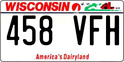 WI license plate 458VFH