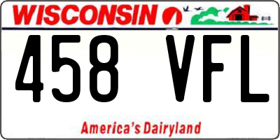 WI license plate 458VFL
