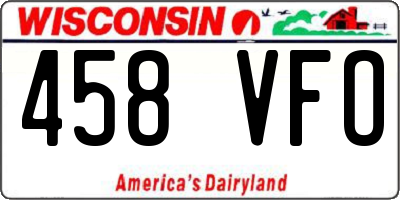 WI license plate 458VFO