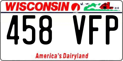 WI license plate 458VFP