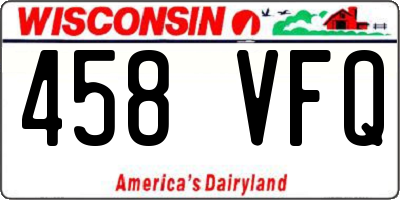 WI license plate 458VFQ