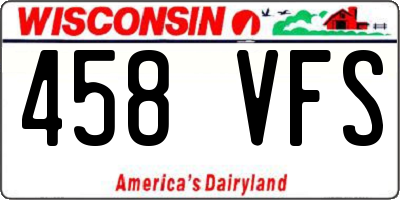 WI license plate 458VFS