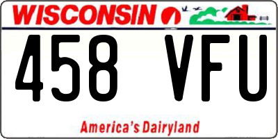 WI license plate 458VFU