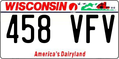 WI license plate 458VFV