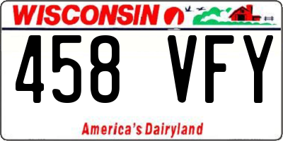 WI license plate 458VFY