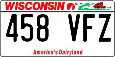 WI license plate 458VFZ