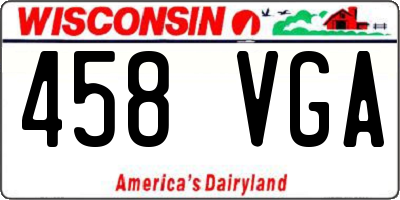 WI license plate 458VGA