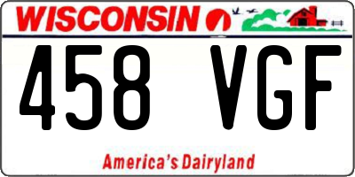 WI license plate 458VGF