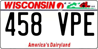 WI license plate 458VPE