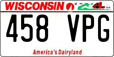 WI license plate 458VPG
