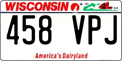 WI license plate 458VPJ