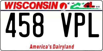 WI license plate 458VPL