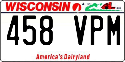 WI license plate 458VPM