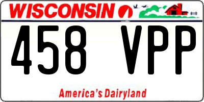 WI license plate 458VPP