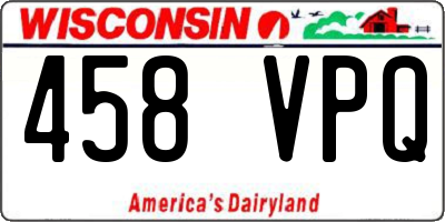 WI license plate 458VPQ