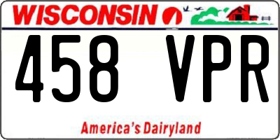 WI license plate 458VPR