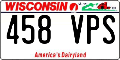 WI license plate 458VPS