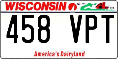 WI license plate 458VPT