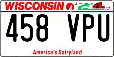 WI license plate 458VPU