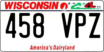 WI license plate 458VPZ