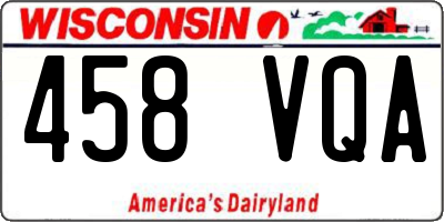 WI license plate 458VQA