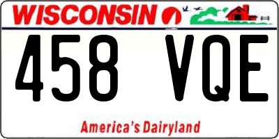 WI license plate 458VQE