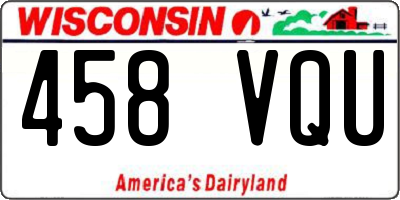WI license plate 458VQU