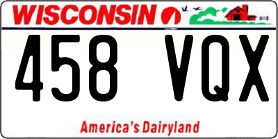 WI license plate 458VQX