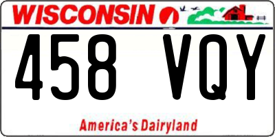 WI license plate 458VQY
