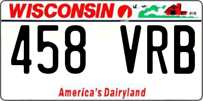WI license plate 458VRB