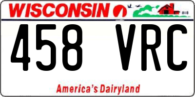 WI license plate 458VRC