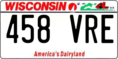 WI license plate 458VRE