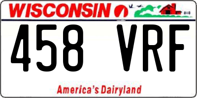WI license plate 458VRF